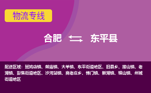 合肥到东平县物流公司-合肥到东平县专线-专人负责